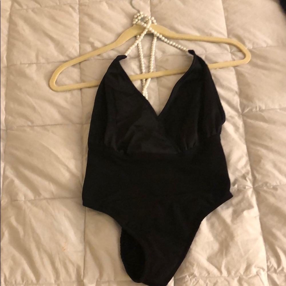 Revolve/motel brand bodysuit with pearl straps